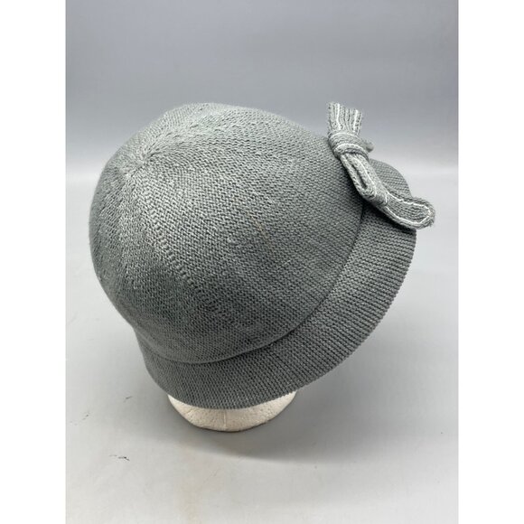 August hat company bow acrylic blend grey one size READ new - Picture 3 of 6